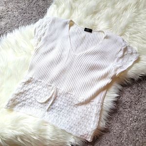 Vintage say what short sleeve sweater top